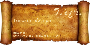 Tenczer Áron névjegykártya